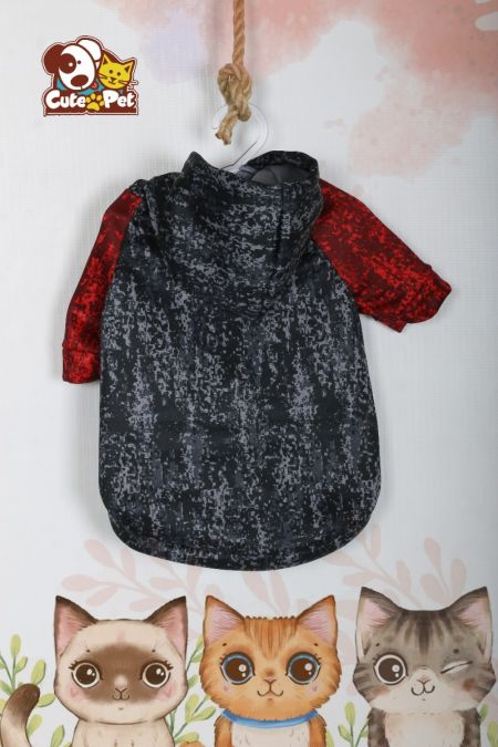 Black X Red Hoodie For Cats