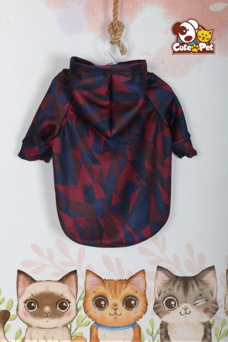 Red X Blue Printed Hoodie for Dogs